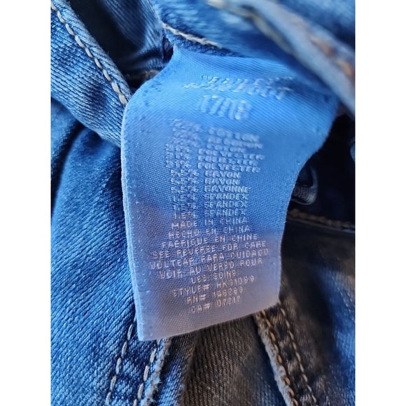 WOMENS 17/18 MED WASH HYDRAULIC JEANS MID RISE BOOT CUT STUDDED POCKET FLEX - Picture 5 of 11